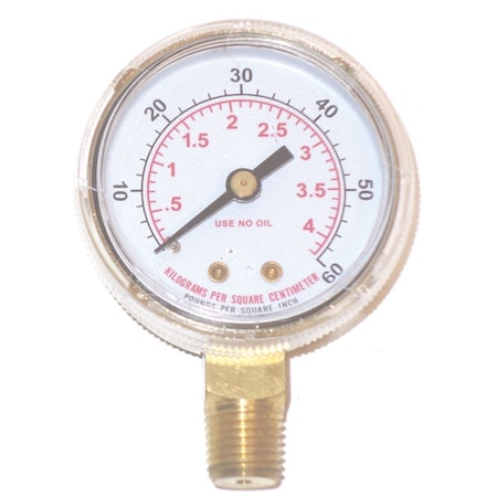 Powerweld Replacement Gauge, 2-1/2" x 60 PSI, 1/4" NPT Inlet A60